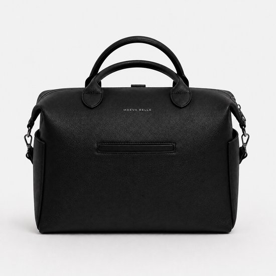 Maeva Belle - Luiertas - Zwart vegan leer - Zwarte hardware