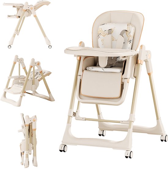 MAGICFOX Kinderstoel-baby/kind zitstoel voor Maaltijden- Opvouwbaar-Met blad- Voetsteun-Verstelbare hoogte van Merkloos