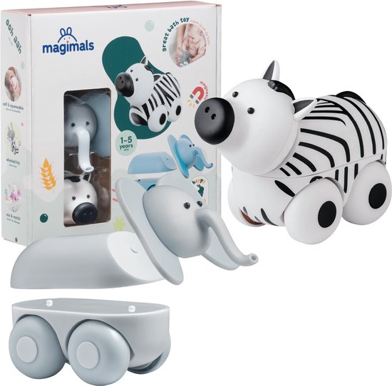 Magimals Wheely Safari Box -Interactieve & magnetische dieren op wielen (6 stuks). Leuk en creatief speelgoed, perfect voor in bad of onderweg! van Magimals