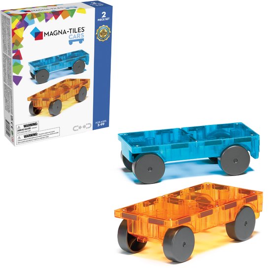 Magna-Tiles | Cars Blauw & Oranje 2 Stuks Set