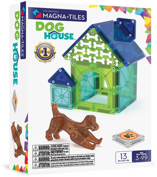 MAGNA-TILES Dog House - Magnetische bouwset voor kinderen vanaf 3 jaar