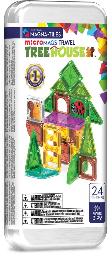 Magna-Tiles - Micro Mags Travel Set Treehouse 24pcs van Merkloos