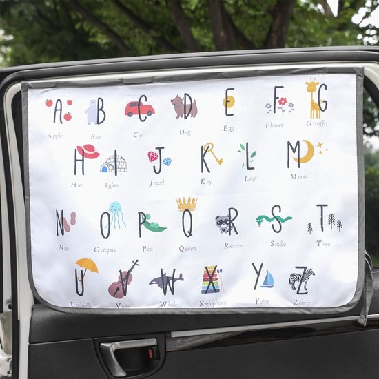 Magneetsluiting auto zonwering gordijn voor zijraam voor baby kinderen - parasol displaybeschermfolie - beschermt tegen verblinding en hitte van Diono