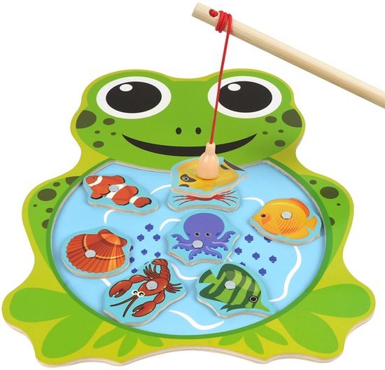 Magnetisch visspel - Montessori visspeelgoed - Houten magnetisch spel - Speelgoed voor de motoriek - Houten visspel - Educatief speelgoed voor kinderen vanaf 2 jaar - Cadeau voor kinderen van Merkloos