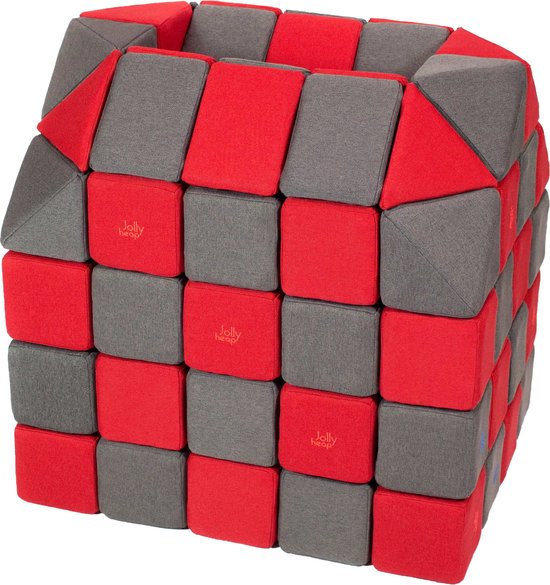 Magnetische blokken JollyHeap® - Magnetic blocks - blokken - educatief speelgoed - grijs/rood van JollyHeap®