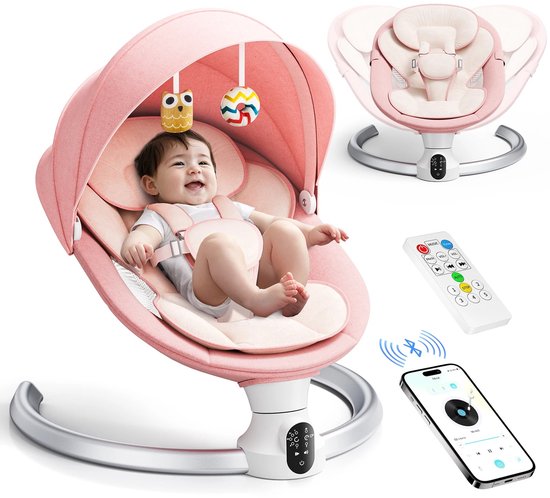 Maison Nordique - Schommelstoel baby - Babyschommel - Wipstoel - Elektrische wipstoel - Babyswing - Met muziek - Elektrische van Merkloos