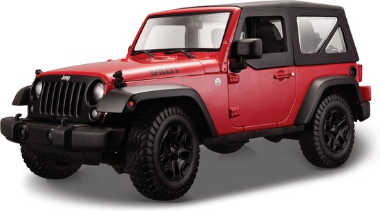 Maisto JEEP WRANGLER 2014 rood/zwart schaalmodel 1:18 van Maisto