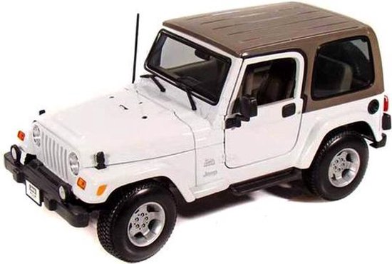 Maisto JEEP WRANGLER SAHARA hard top Wit/beige schaalmodel 1:18 van Maisto