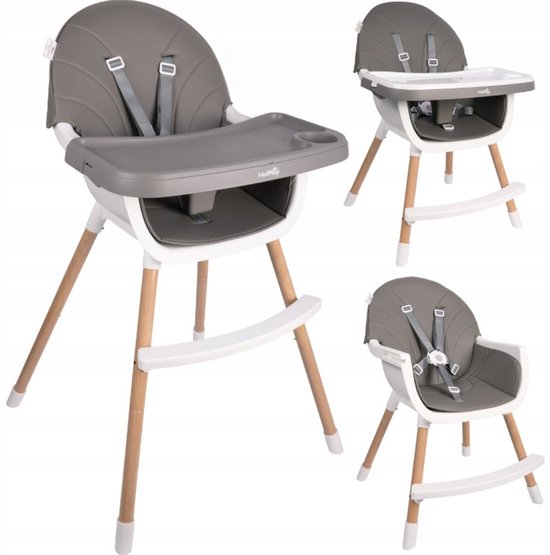 MalPlay-BITEO-Kinderstoel-EN71 gecertificeerd-Grijs van Merkloos