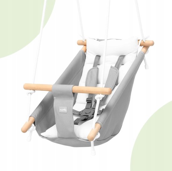 MalPlay-Malo Wave-kinderschommel - babyschommel - wieg - schommelstoel - grijs/wit - schommel van Merkloos