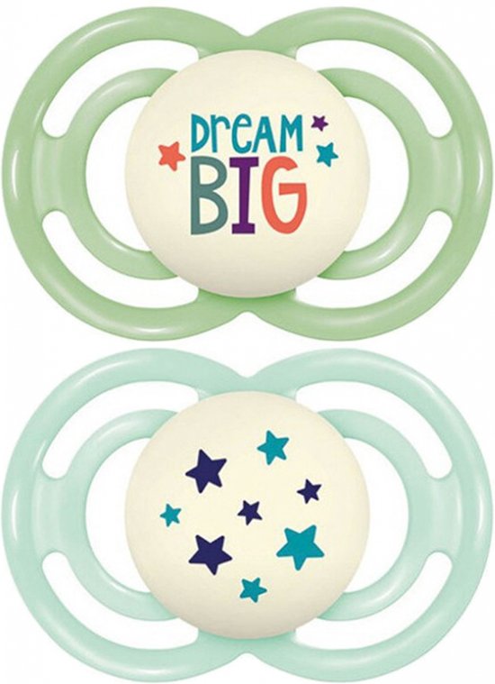 MAM 2 Fopspenen Perfect Nacht Trend 18 Maanden en + (Modellen : Groen)