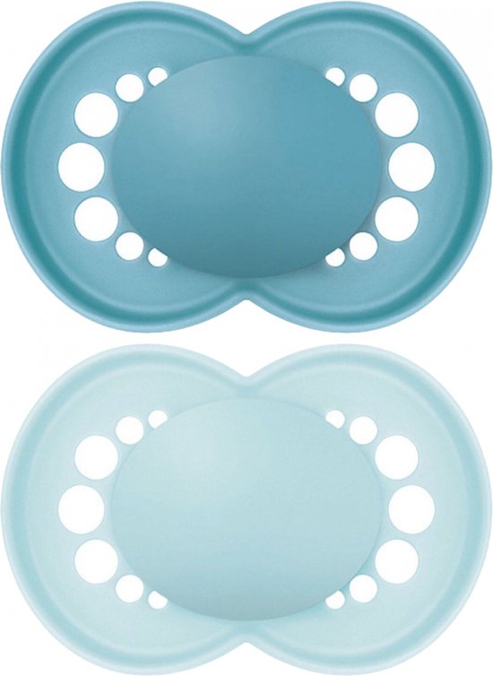 MAM 2 Originele Trend Spenen 6 Maanden en Ouder (Kleur : Blauw)