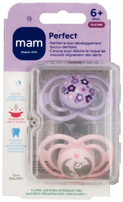 MAM 2 Perfecte Dierenspenen Vanaf 6 Maanden (Modellen : Bloemen en katten)