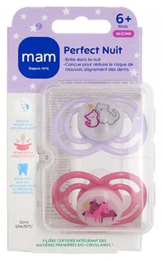 MAM 2 Zuigelingen Perfecte Nacht 6 Maanden en Ouder (Modellen : Katten en paarden)