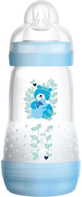MAM Anti-Colic Easy Start-fles - 260 ml - 0 tot 6 maanden - Speenstroom 2 - Blauw van Merkloos
