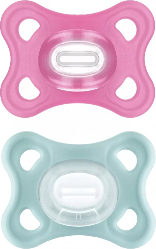 MAM Comfort 2 Silicone Fopspenen 2-6 Maanden (Kleur : Roze en beige)