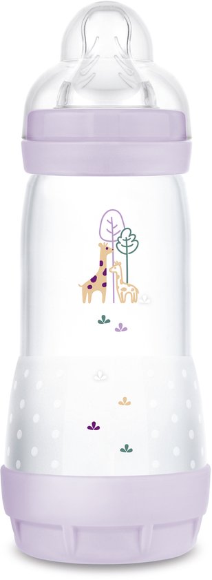 MAM - Easy Start Babyfles - 320 ML - Anti-Koliek - Voor Minder Krampjes - 4+ Maanden - Mat - Lila van MAM
