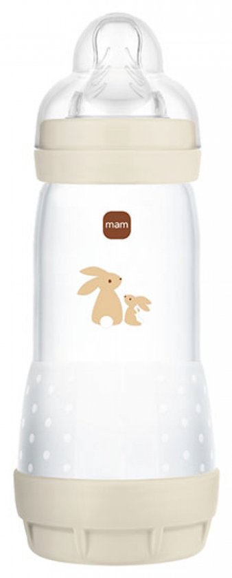 MAM Easy Start-voedingsfles 320 ml 4 Maanden en + Debiet 3 (Kleur : Zand)