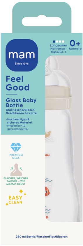 MAM Feel Good Babyfles - 260 ml - Glas - Uni