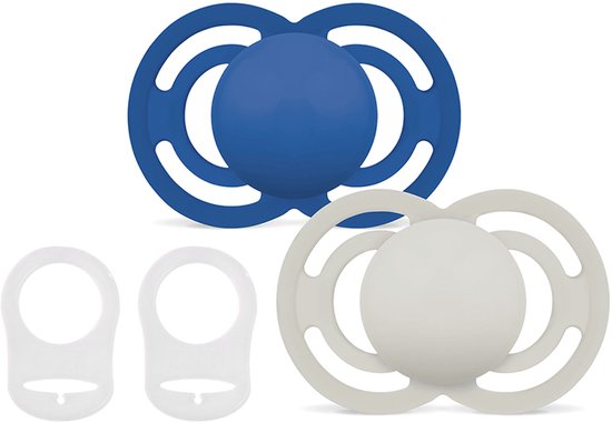 MAM - Fopspeen - Perfect 16+ plain blue - 2 st. + 2 clips van Merkloos