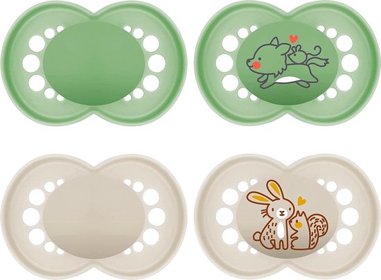 MAM Fopspeen Pure & Pure Plain - 16+ maanden - Groen - 4 stuks van MAM
