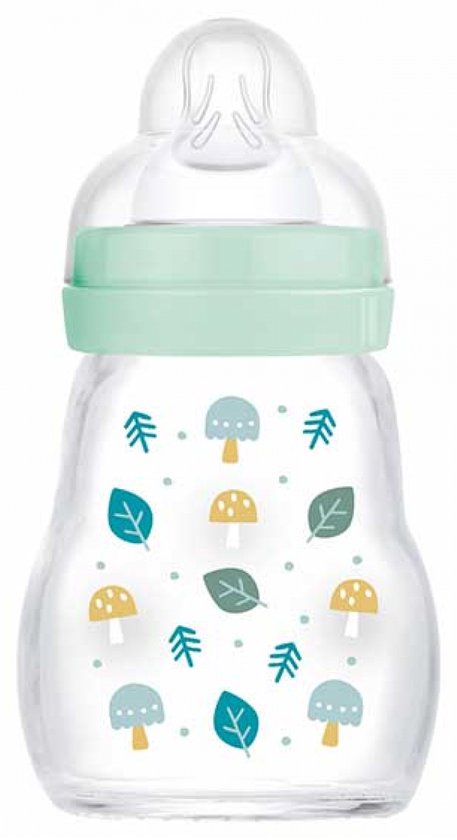MAM Glazen Babyfles - 170 ml - Blauw - Speen Flow 1
