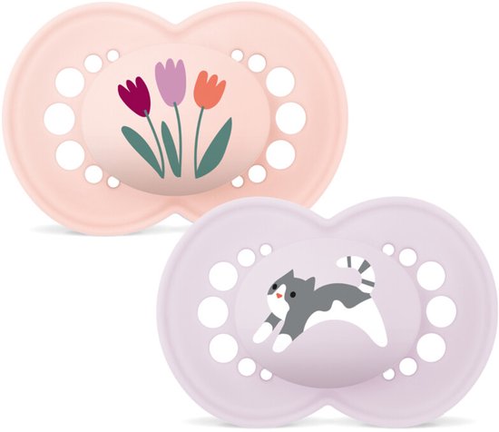 MAM Original Pure Silikon Fopspeen 6-16 mnd Roze - 2 stuks van Merkloos