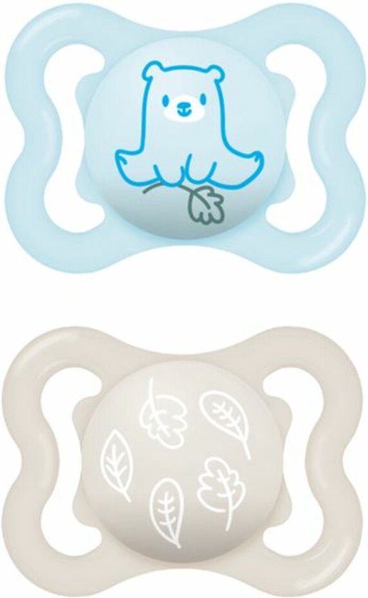 MAM - Supreme Silikon Speen - Siliconen - 0-6 Maanden - Extra Ventilatie - Blauw - 2 stuks van Merkloos