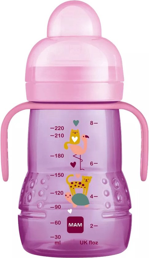 MAM Trainer+ | MAM drinkbeker | MAM drinkfles | Roze | 220ML van MAM
