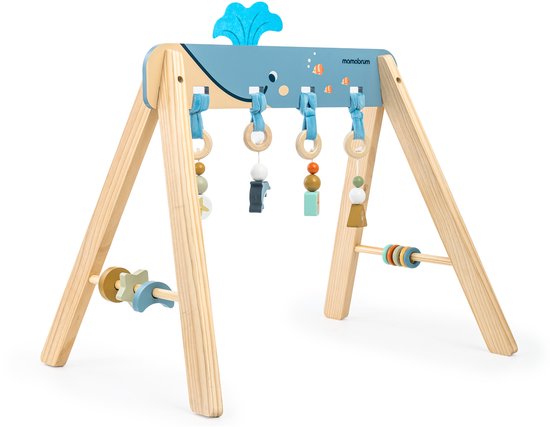 Mamabrum Houten Baby Gym Montessori – Oceaan Thema – Sensorische Speelboog voor Baby’s