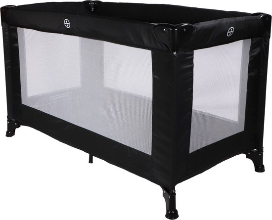 MamaLoes Campingbedje - Zwart - 120x60 cm - Inklapbaar Reisbedje - Met Draagtas en Bodemmatrasje van Mamaloes