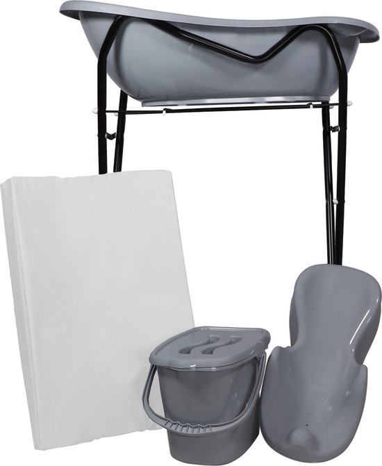 MamaLoes Grijs Badset Incl. Zwarte Badstandaard