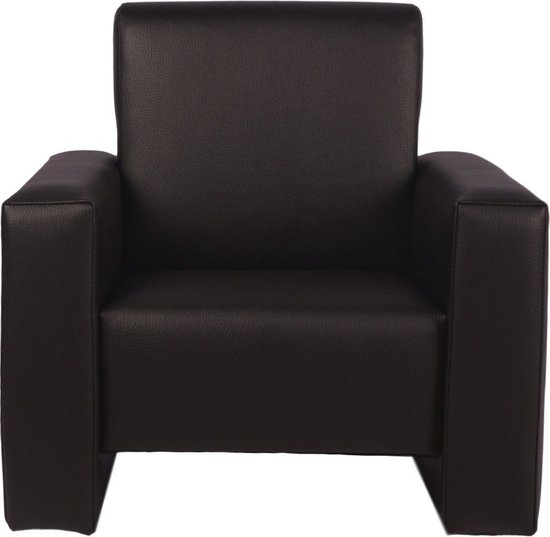 MamaLoes Jamie Zwart Leren Kinderfauteuil van Merkloos