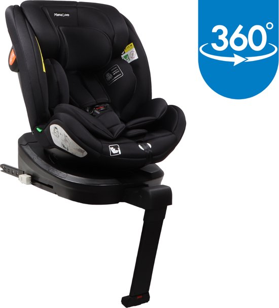 Mamaloes Lio Zwart 40-150 cm 360° i-Size Autostoel van Merkloos