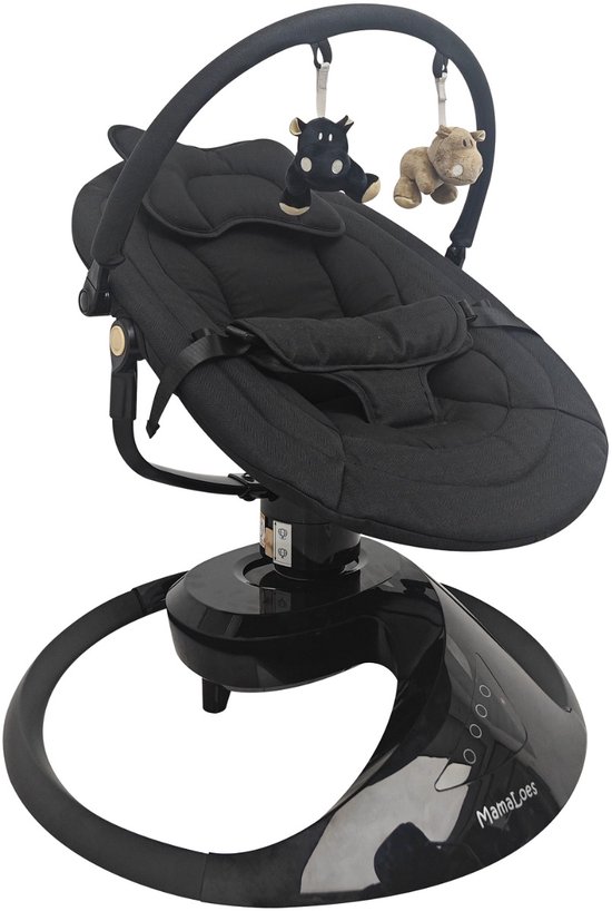 MamaLoes Nola Zwart Deluxe Elektrische Babyschommel van Merkloos