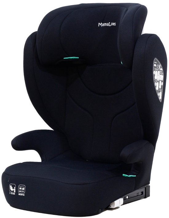 MamaLoes Rio Zwart Isofix 100-150 cm i-Size Autostoel van Merkloos