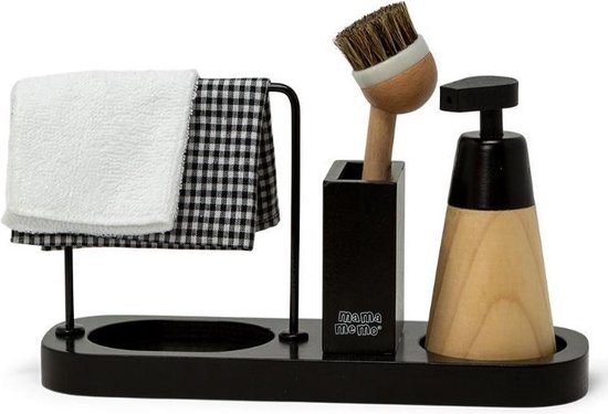 Mamamemo - Afwas Set Op Plankje - Houten speelgoed van Mamamemo