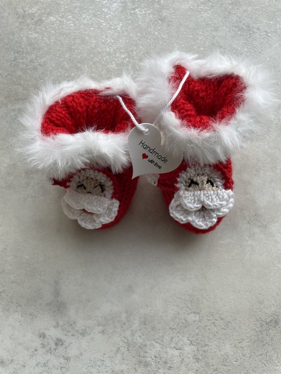Maminobaby.nl baby geschenk meisjes/jongens | Kerst | Handgemaakt | Gehaakte Babyslofjes | Kraamcadeu | Babyshower | Kerstcadeau van Maminobaby.nl