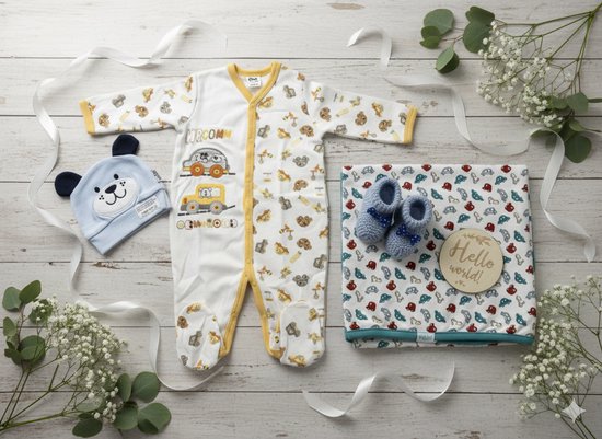 Maminobaby.nl - Baby Geschenkset jongens | | Auto’s | Newborn | Pyjama | Deken | Babyslofjes | Kraamcadeau | Babyshower