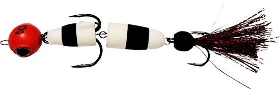Mandala Foamshad Zwart-Wit + Red Head 13 gram Shad Dressuurdoorbrekend Snoekbaars Snoek Kunstaas Vis van Mandala
