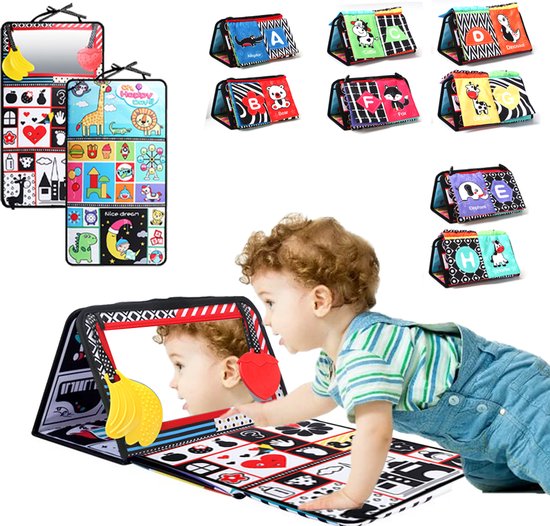 Maness® Buikligtrainer Baby - Knisperboekje Baby - Baby speelgoed 6 maanden - Educatief Speelgoed - Tummy Time - Montessori - Sensorisch van Maness