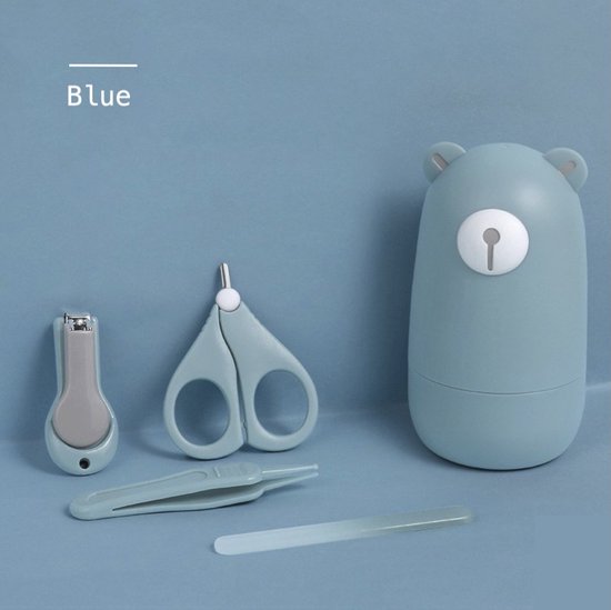 Manicure set by Babycure | Babybear Blue | Nagelvijl - Nagelknipper - Nagelschaartje - Pincet van Babycure