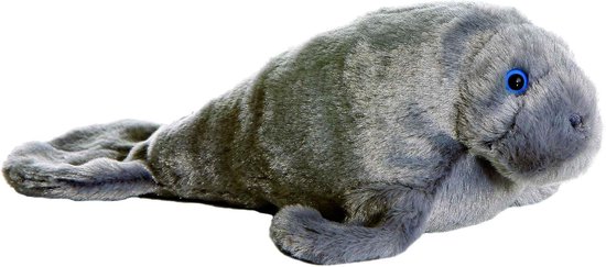 Manneke Manatee Knuffel - Pluche Zeekoe - Reizen en Spelen - Mini Formaat - 8 inch - Grijs van Merkloos