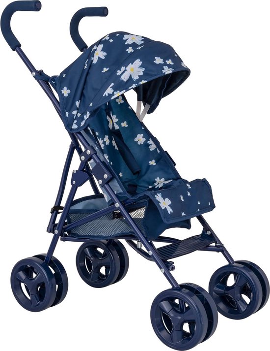 Marineblauwe kinderwagen met bloemen Kinderwagen Lichtgewicht kinderwagen Kinderwagen Kinderwagen Kinderwagen voor jongens, meisjes, leeftijden 3+ van Marin.