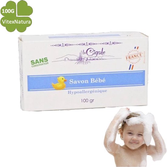 Marseille Babyzeep 100g ♥ Hypoallergeen. Zonder conserveermiddel, kleurstoffen, geur van Marius Fabre