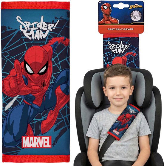 MARVEL Spider-Man Auto gordelhoes, beschermhoes, hoes, hoes met klittenbandsluiting van Merkloos