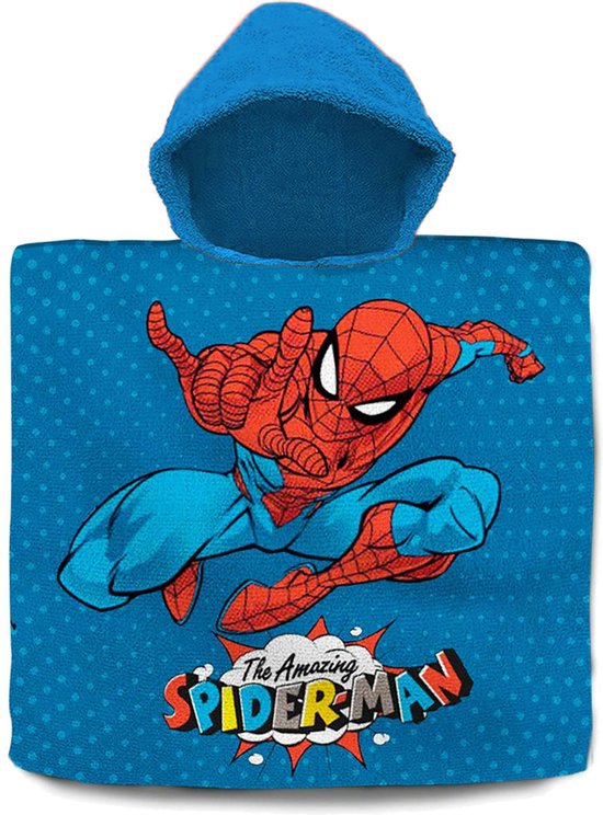 Marvel Spiderman bad cape/poncho - 60 x 120 cm - katoen - voor kinderen van Marvel