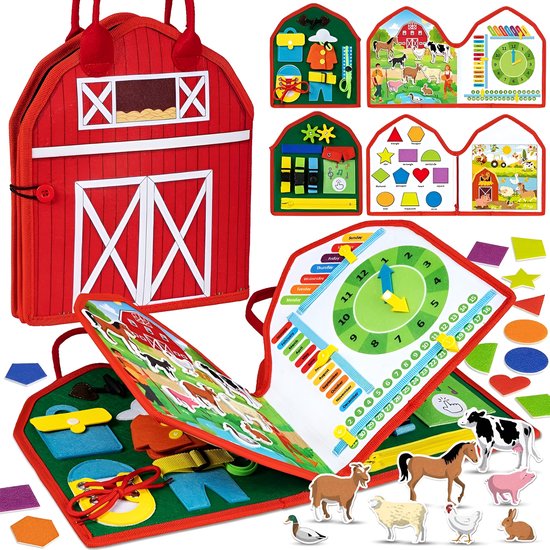 Mass Store - Montessori Activiteitenboek - Busy Board - Nederlands - Boerderij Thema - Educatief & Sensorisch Speelgoed van Merkloos