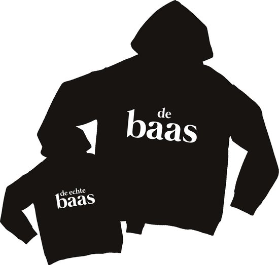 Matching hoodies Vader & Zoon/Dochter - De Echte Baas - Vader S - Kind 98/104 - Eenmannenkado.nl van Eenmannenkado.nl