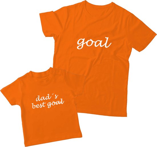 Matching oranje shirts Vader & Kind - WK Goal van Your Wishes